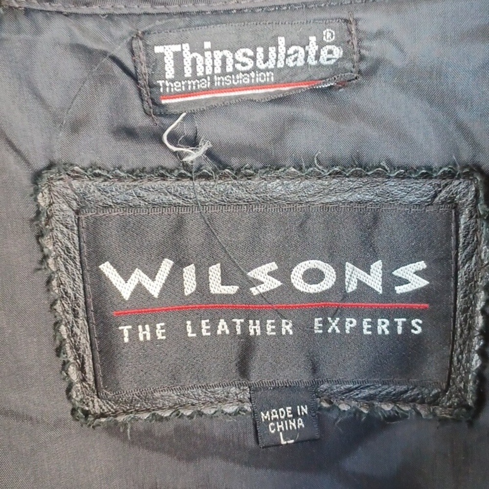Wilson’s Leather Vintage 80’s Floral Leather Coat, Zipout Liner, 25" PTP, 47" L - Picture 9 of 13